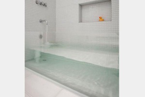 bañera de vidrio